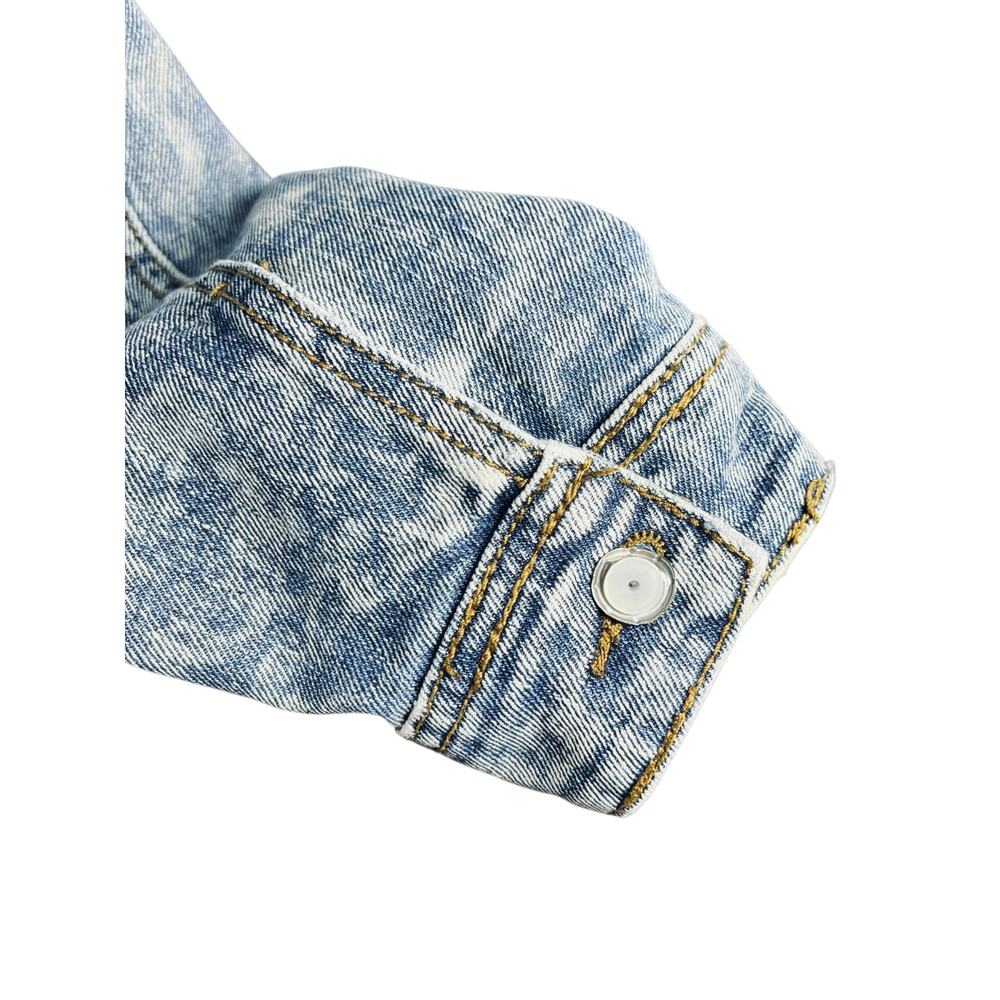 Judy Blue Rigid Magic 1XL Distressed Denim Jacket Medium Wash Boyfriend Fit - Picture 3 of 4